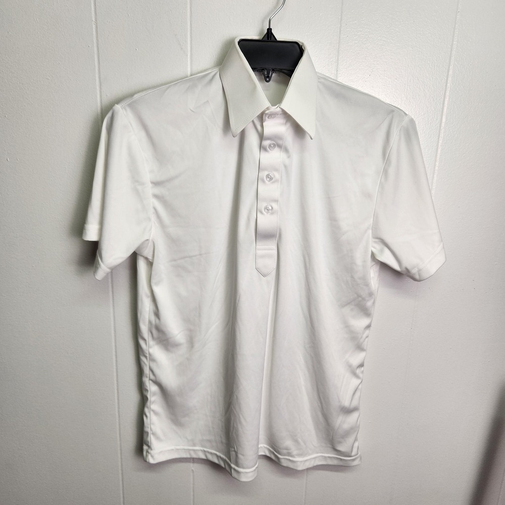 Collars &‎ Co. Polo Shirt Mens Small White Dress Collar Short Sleeve Polyester